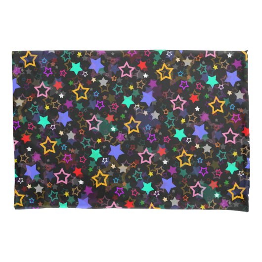 Colorful Stars Black  Kissenbezug (Vorderseite)