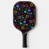 Colorful Stars Black  Pickleball Schläger (Vorderseite)