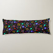 Colorful Stars Black  Seitenschläferkissen (Rückseite)