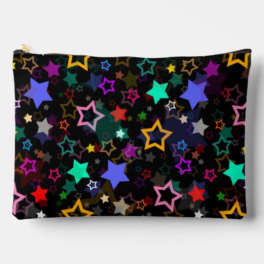 Colorful Stars Black  Zubehörtasche (Vorderseite)