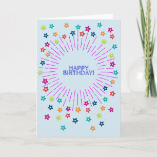 Colorful stars in the sky Happy Birthday Karte