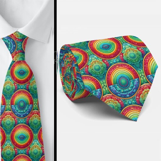 Colorful Statement Tie | Rainbow Neck Tie Krawatte