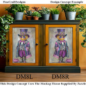 Colorful Steampunk Pumpkin Man Art DM8L Decoupage Seidenpapier