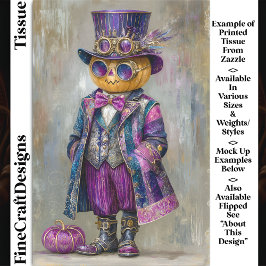 Colorful Steampunk Pumpkin Man Art DM8L Decoupage Seidenpapier