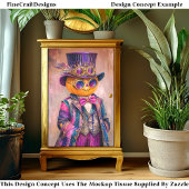 Colorful Steampunk Pumpkin Man Art DM8RF Decoupage Seidenpapier