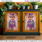 Colorful Steampunk Pumpkin Man Art DM8RF Decoupage Seidenpapier