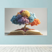 Colorful Storybook Tree Fantasy Bloom Leinwanddruck (Insitu (Holzboden))