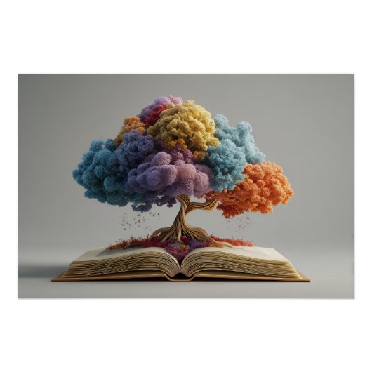 Colorful Storybook Tree Fantasy Bloom Poster (Vorderseite)