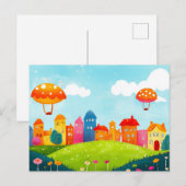 Colorful Storybook Village Postcard Postkarte (Vorne/Hinten)
