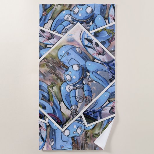 Colorful Street Art Collage Strandtuch (Vorderseite)