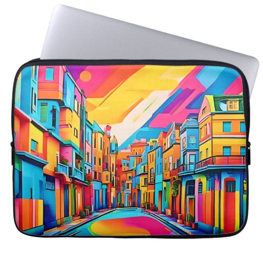 Colorful Street Vibes Laptopschutzhülle (Vorderseite)
