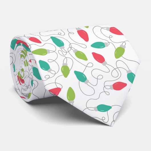 Colorful String Lights Christmas Neck Tie Krawatte (Gerollt)