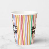 Colorful Stripe Happy Purim Pappbecher (Links)