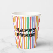 Colorful Stripe Happy Purim Pappbecher (Vorderseite)