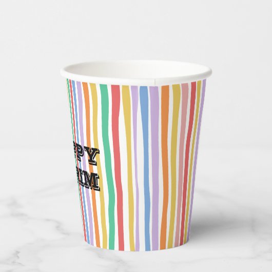 Colorful Stripe  Pappbecher (Rechts)