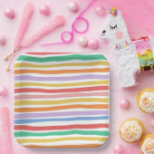Colorful Stripe Plate For Party Pappteller (Party)