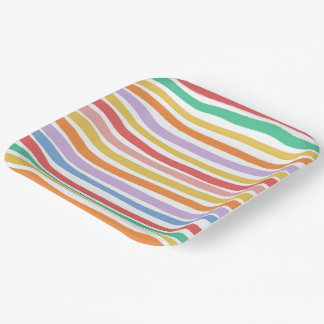 Colorful Stripe Plate For Party Pappteller
