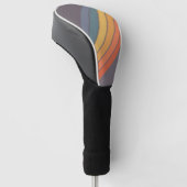 Colorful Striped 70s 80s Retro Racing Stripes Golf Headcover (angewinkelt)