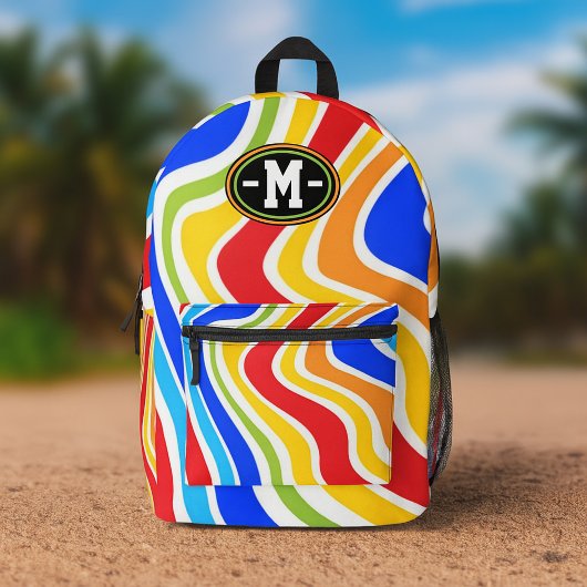 Colorful striped Spray Paint Drips Bedruckter Rucksack