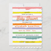 Colorful Stripes Baby Shower Invitation Einladung (Vorderseite)