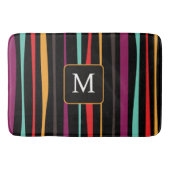 Colorful stripes custom monogram Bath Mat Badematte (Vorderseite)