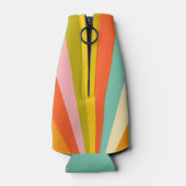 Colorful stripes retro monogram  flaschenkühler (Rückseite)