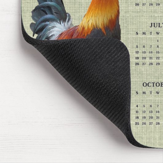 Colorful Strutting Rooster 2026 Calendar Mousepad (Ecke)