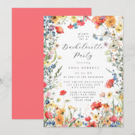 Colorful Summer Floral Bachelorette Party Einladung