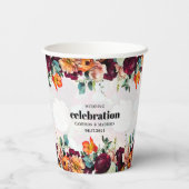 Colorful Summer Flowers Wedding Pappbecher (Rückseite)
