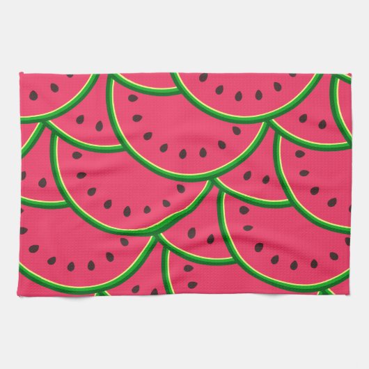 Colorful Summer Fun Watermelon Pattern Geschirrtuch (Horizontal)