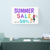 Colorful Summer Sale Shopping Lady Banner (Messe)