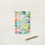 Colorful Summer Succulent Botanical Garden Post-it Klebezettel (Auf Schreibtisch)
