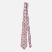 Colorful Summer Vibes Beach Flamingo Neck Tie Krawatte (Vorderseite)