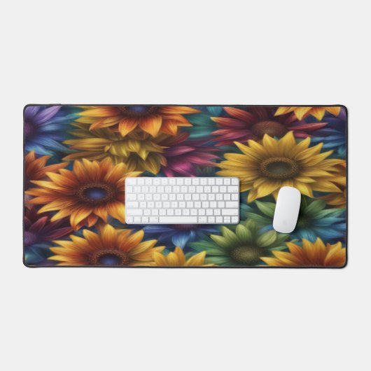 Colorful Sunflowers - Desk Mat Schreibtischunterlage (Tastatur & Maus)