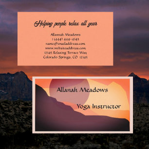 Colorful Sunrise Yoga Instructor Business Card Visitenkarte