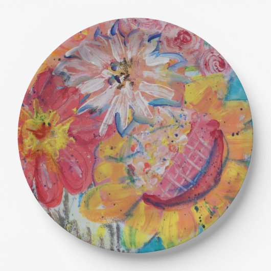 Colorful Suns by Lydia's Art Sangria Pappteller (Vorderseite)