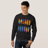 Colorful Surfing  Surfer Surfboard Graphic Sweatshirt (Vorne ganz)