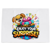 Colorful Surprise Gift Bag – Enjoy Your Surprise Große Geschenktüte (Vorderseite)