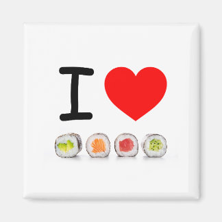 Colorful Sushi "I Liebe Sushi" Rotes Herz Magnet