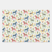 Colorful Swedish Dala Horses Geschenkpapier Set (Vorderseite 3)