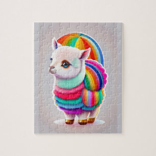 Colorful Sweet Baby Little Alpaca Puzzle