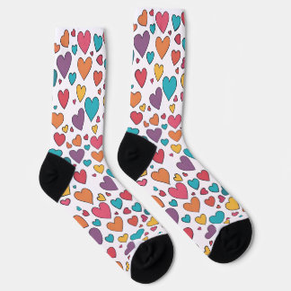 Colorful Sweet Hearts Crew Socks Socken