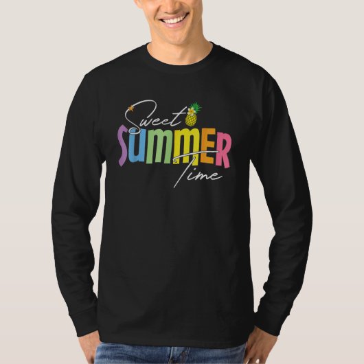 Colorful Sweet Summer Time Graphic  Pineapple Vaca T-Shirt (Vorderseite)