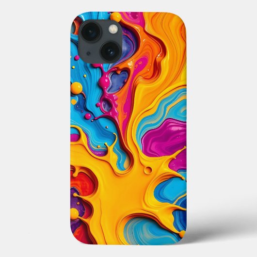 Colorful Swirl Abstract Ink iPhone Case (Rückseite)