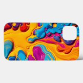 Colorful Swirl Abstract Ink iPhone Case (Rückseite (Horizontal))