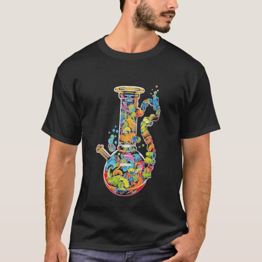 Colorful Swirl Smoke Abstract Trippy Art T-Shirt (Vorderseite)