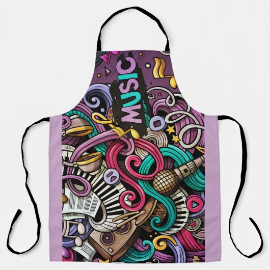 Colorful Symphony of Sound All-Over Print Apron Schürze (Vorderseite)