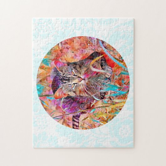 Colorful Tabby Cat Puzzle (Vertikal)