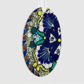 colorful talavera pottery mexican blue photo art ornament (Vorderseite)