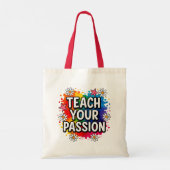 Colorful Teach Rainbow Apple Teacher Tote Bag  Tragetasche (Rückseite)